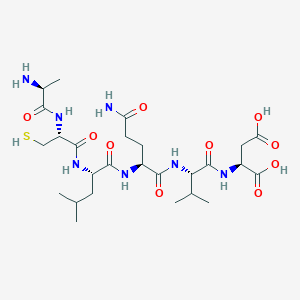 molecular formula C26H45N7O10S B12605948 L-Alanyl-L-cysteinyl-L-leucyl-L-glutaminyl-L-valyl-L-aspartic acid CAS No. 876017-74-2