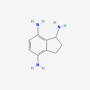 molecular formula C9H13N3 B12606004 2,3-Dihydro-1H-indene-1,4,7-triamine CAS No. 917805-15-3