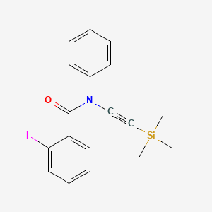 molecular formula C18H18INOSi B12606019 Benzamide, 2-iodo-N-phenyl-N-[(trimethylsilyl)ethynyl]- CAS No. 646029-39-2