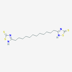 molecular formula C16H26N4S4 B12606089 3-[12-(5-sulfanylidene-2H-1,2,4-thiadiazol-3-yl)dodecyl]-2H-1,2,4-thiadiazole-5-thione CAS No. 648440-56-6