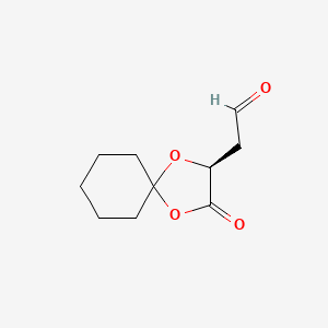 molecular formula C10H14O4 B12606117 [(2S)-3-Oxo-1,4-dioxaspiro[4.5]decan-2-yl]acetaldehyde CAS No. 917613-23-1