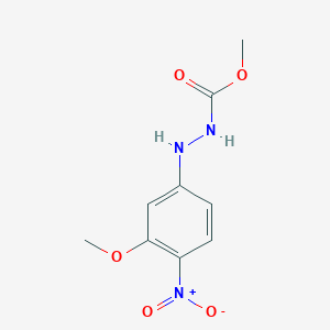 molecular formula C9H11N3O5 B12606132 Methyl 2-(3-methoxy-4-nitrophenyl)hydrazine-1-carboxylate CAS No. 648917-65-1