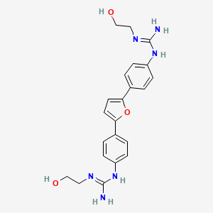 molecular formula C22H26N6O3 B12606140 2-(2-hydroxyethyl)-1-[4-[5-[4-[[N'-(2-hydroxyethyl)carbamimidoyl]amino]phenyl]furan-2-yl]phenyl]guanidine CAS No. 648415-38-7