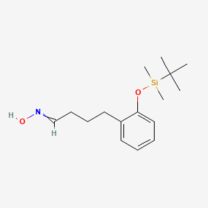 molecular formula C16H27NO2Si B12606160 N-[4-(2-{[tert-Butyl(dimethyl)silyl]oxy}phenyl)butylidene]hydroxylamine CAS No. 646037-98-1