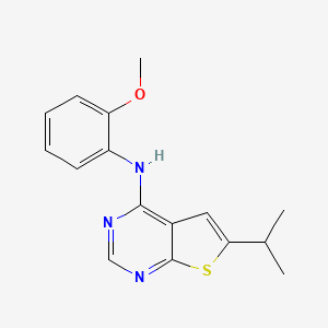 molecular formula C16H17N3OS B12606186 N-(2-Methoxyphenyl)-6-(propan-2-yl)thieno[2,3-d]pyrimidin-4-amine CAS No. 917906-81-1
