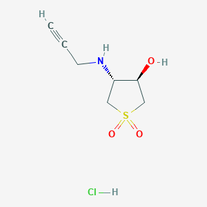 molecular formula C7H12ClNO3S B12606216 trans-1,1-Dioxo-4-prop-2-ynylamino-tetrahydrothiophen-3-OL hydrochloride 