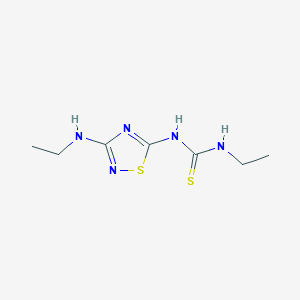molecular formula C7H13N5S2 B12606254 N-Ethyl-N'-[3-(ethylamino)-1,2,4-thiadiazol-5-yl]thiourea CAS No. 917947-44-5
