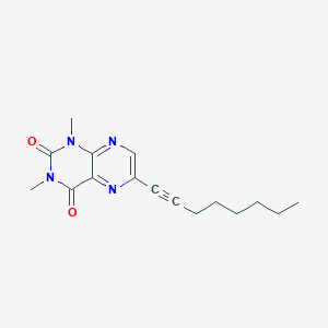 molecular formula C16H20N4O2 B12606264 1,3-Dimethyl-6-oct-1-ynylpteridine-2,4-dione CAS No. 647826-52-6