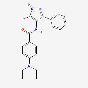 molecular formula C21H24N4O B12606282 4-(diethylamino)-N-(5-methyl-3-phenyl-1H-pyrazol-4-yl)benzamide CAS No. 645418-10-6