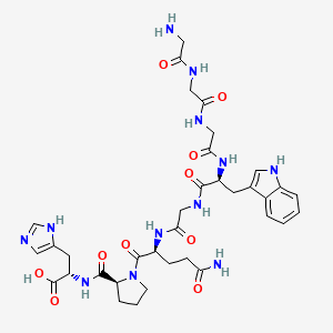 molecular formula C35H46N12O10 B12606287 Glycylglycylglycyl-L-tryptophylglycyl-L-glutaminyl-L-prolyl-L-histidine CAS No. 649572-20-3