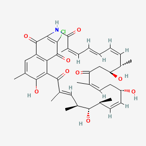 molecular formula C40H46ClNO9 B1260629 (7E,9S,10S,11S,12Z,14S,16Z,20S,21S,22Z,24E,26Z)-31-chloro-4,10,14,20-tetrahydroxy-3,7,9,11,17,21,27-heptamethyl-29-azatricyclo[28.3.1.05,33]tetratriaconta-1(33),2,4,7,12,16,22,24,26,30-decaene-6,18,28,32,34-pentone 