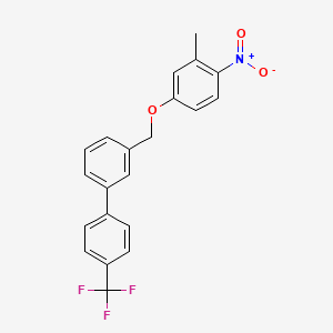 molecular formula C21H16F3NO3 B12606296 3-[(3-Methyl-4-nitrophenoxy)methyl]-4'-(trifluoromethyl)-1,1'-biphenyl CAS No. 648439-04-7