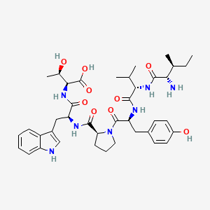 molecular formula C40H55N7O9 B12606347 L-Isoleucyl-L-valyl-L-tyrosyl-L-prolyl-L-tryptophyl-L-threonine CAS No. 914096-24-5