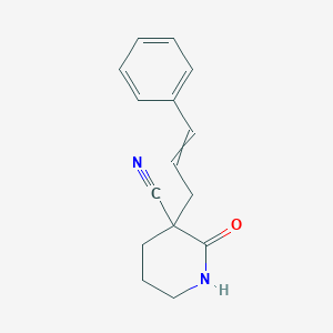 molecular formula C15H16N2O B12606368 2-Oxo-3-(3-phenylprop-2-en-1-yl)piperidine-3-carbonitrile CAS No. 649759-98-8