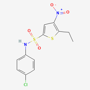 molecular formula C12H11ClN2O4S2 B12606374 2-Thiophenesulfonamide, N-(4-chlorophenyl)-5-ethyl-4-nitro- CAS No. 646040-19-9