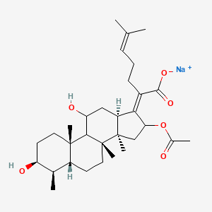 sodium;(2Z)-2-[(3S,4R,5R,8R,10S,11S,13R,14R)-16-acetyloxy-3,11-dihydroxy-4,8,10,14-tetramethyl-2,3,4,5,6,7,9,11,12,13,15,16-dodecahydro-1H-cyclopenta[a]phenanthren-17-ylidene]-6-methylhept-5-enoate