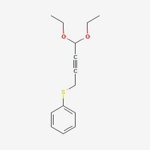 molecular formula C14H18O2S B12606432 Benzene, [(4,4-diethoxy-2-butynyl)thio]- CAS No. 647009-97-0