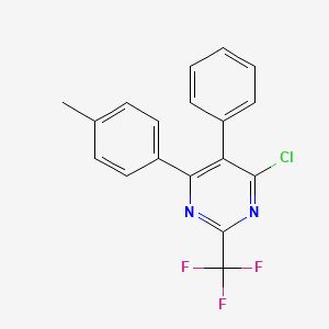 molecular formula C18H12ClF3N2 B12606441 Pyrimidine, 4-chloro-6-(4-methylphenyl)-5-phenyl-2-(trifluoromethyl)- CAS No. 651315-71-8