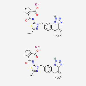 Dipotassium 2-[[5-ethyl-3-[2'-(1H-tetrazol-5-yl)biphenyl-4-yl]methyl-1,3,4-thiadiazolin-2-ylidene]aminocarbonyl]-1-cyclopentenecarboxylate
