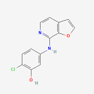 molecular formula C13H9ClN2O2 B12606465 2-Chloro-5-[(furo[2,3-c]pyridin-7-yl)amino]phenol CAS No. 918340-58-6