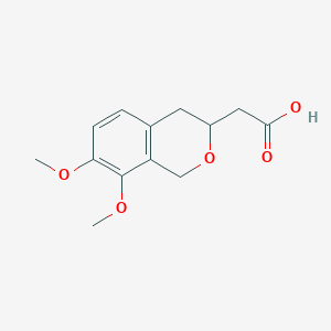 molecular formula C13H16O5 B12606471 (7,8-Dimethoxy-3,4-dihydro-1H-2-benzopyran-3-yl)acetic acid CAS No. 917974-91-5