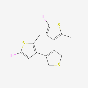 molecular formula C14H12I2S3 B12606473 5-Iodo-3-[4-(5-iodo-2-methylthiophen-3-yl)-2,5-dihydrothiophen-3-yl]-2-methylthiophene CAS No. 888743-90-6
