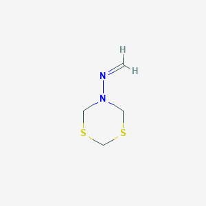 molecular formula C4H8N2S2 B12606560 N-(1,3,5-Dithiazinan-5-yl)methanimine CAS No. 904922-62-9