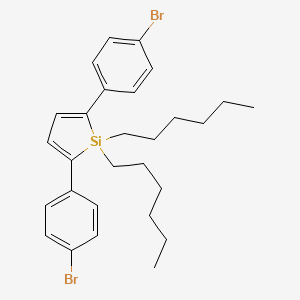 molecular formula C28H36Br2Si B12606567 2,5-Bis(4-bromophenyl)-1,1-dihexyl-1H-silole CAS No. 918795-25-2