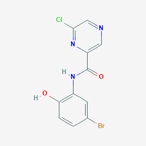molecular formula C11H7BrClN3O2 B12606621 N-(3-bromo-6-oxocyclohexa-2,4-dien-1-ylidene)-6-chloro-1,4-dihydropyrazine-2-carboxamide CAS No. 879131-38-1