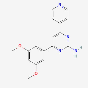 molecular formula C17H16N4O2 B12606622 4-(3,5-Dimethoxyphenyl)-6-(pyridin-4-yl)pyrimidin-2-amine CAS No. 914674-98-9