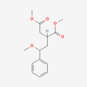 molecular formula C15H20O5 B12606793 Butanedioic acid, (2-methoxy-2-phenylethyl)-, dimethyl ester CAS No. 647316-52-7