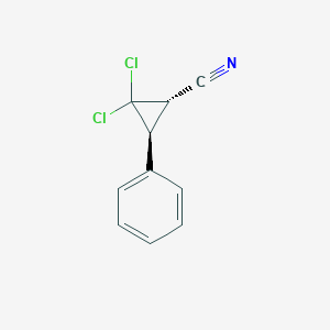 molecular formula C10H7Cl2N B12606833 (1S,3S)-2,2-dichloro-3-phenylcyclopropane-1-carbonitrile CAS No. 646995-48-4