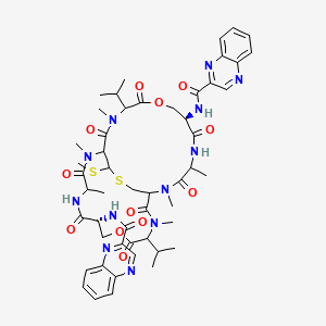 N-[(7R,20R)-2,4,12,15,17,25-hexamethyl-27-methylsulfanyl-3,6,10,13,16,19,23,26-octaoxo-11,24-di(propan-2-yl)-20-(quinoxaline-2-carbonylamino)-9,22-dioxa-28-thia-2,5,12,15,18,25-hexazabicyclo[12.12.3]nonacosan-7-yl]quinoxaline-2-carboxamide