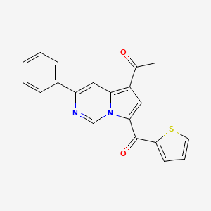 molecular formula C20H14N2O2S B12606900 1-[3-Phenyl-7-(thiophene-2-carbonyl)pyrrolo[1,2-c]pyrimidin-5-yl]ethan-1-one CAS No. 646062-71-7