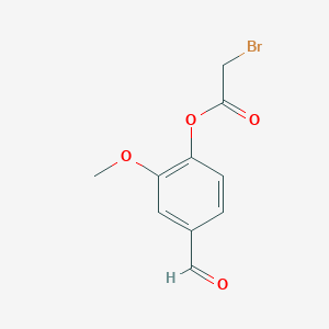 molecular formula C10H9BrO4 B12606908 Acetic acid, bromo-, 4-formyl-2-methoxyphenyl ester CAS No. 881994-35-0