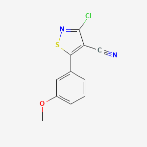 molecular formula C11H7ClN2OS B12606941 4-Isothiazolecarbonitrile, 3-chloro-5-(3-methoxyphenyl)- CAS No. 647016-60-2