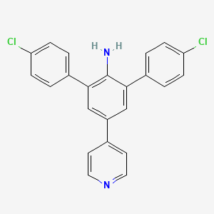 molecular formula C23H16Cl2N2 B12606946 2,6-bis(4-chlorophenyl)-4-pyridin-4-ylaniline CAS No. 647835-42-5