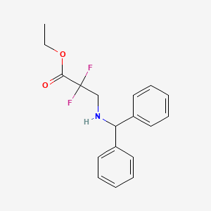 molecular formula C18H19F2NO2 B12606956 Propanoic acid, 3-[(diphenylmethyl)amino]-2,2-difluoro-, ethyl ester CAS No. 651312-15-1