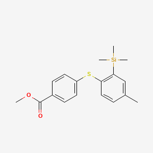 molecular formula C18H22O2SSi B12606974 Benzoic acid, 4-[[4-methyl-2-(trimethylsilyl)phenyl]thio]-, methyl ester CAS No. 648436-73-1