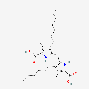 molecular formula C27H42N2O4 B12606989 5,5'-Methylenebis(4-heptyl-3-methyl-1H-pyrrole-2-carboxylic acid) CAS No. 918632-04-9