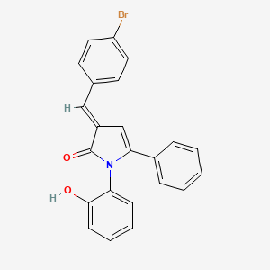 molecular formula C23H16BrNO2 B1260700 (3E)-3-(4-bromobenzylidene)-1-(2-hydroxyphenyl)-5-phenyl-1,3-dihydro-2H-pyrrol-2-one 