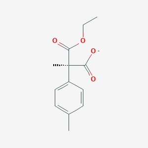 molecular formula C13H15O4- B12607010 (2R)-3-Ethoxy-2-methyl-2-(4-methylphenyl)-3-oxopropanoate CAS No. 873590-68-2