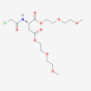 molecular formula C16H28ClNO9 B12607063 L-Aspartic acid, N-(chloroacetyl)-, bis[2-(2-methoxyethoxy)ethyl] ester CAS No. 646530-57-6
