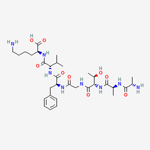 molecular formula C32H52N8O9 B12607075 L-Alanyl-L-alanyl-L-threonylglycyl-L-phenylalanyl-L-valyl-L-lysine CAS No. 651292-20-5