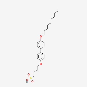 molecular formula C26H38O5S B12607079 4-{[4'-(Decyloxy)[1,1'-biphenyl]-4-yl]oxy}butane-1-sulfonic acid CAS No. 915313-30-3
