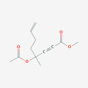 molecular formula C12H16O4 B12607113 Methyl 4-(acetyloxy)-4-methyloct-7-EN-2-ynoate CAS No. 917833-75-1