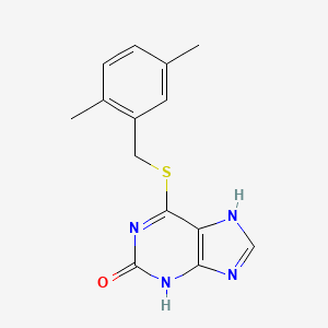 molecular formula C14H14N4OS B12607125 6-[(2,5-dimethylphenyl)methylsulfanyl]-9H-purin-2-ol CAS No. 646510-70-5