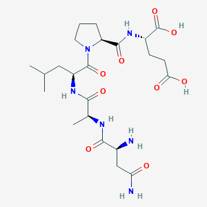 molecular formula C23H38N6O9 B12607126 L-Asparaginyl-L-alanyl-L-leucyl-L-prolyl-L-glutamic acid CAS No. 647838-85-5