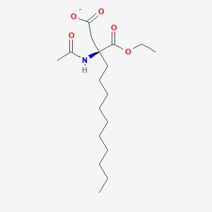molecular formula C18H32NO5- B12607150 (3S)-3-Acetamido-3-(ethoxycarbonyl)tridecanoate 