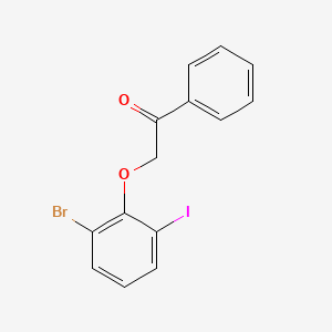molecular formula C14H10BrIO2 B12607158 Ethanone, 2-(2-bromo-6-iodophenoxy)-1-phenyl- CAS No. 918305-17-6